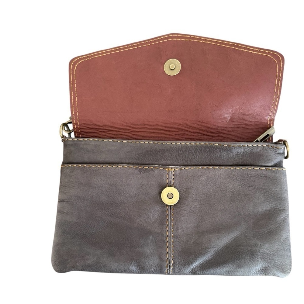 100% Toscana Genuine Leather Brown Handbag Wristlet Small Purse Italy - Picture 2 of 7